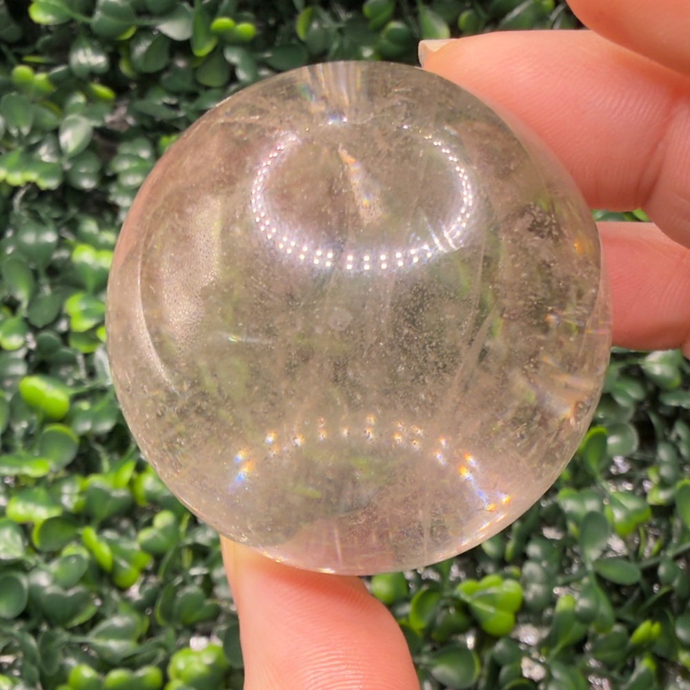 Incredible Clear Quartz Sphere w/ Huge Rainbow 55mm - Picture 6 of 9